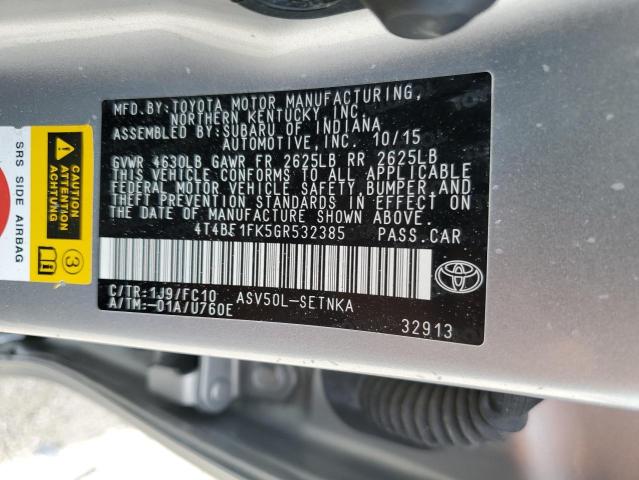 VIN 4T4BF1FK5GR532385 2016 Toyota Camry, LE no.13