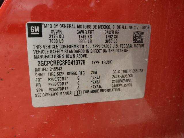 2015 CHEVROLET SILVERADO - 3GCPCREC8FG419778