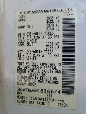 2021 NISSAN ROGUE SV - 5N1AT3BA8MC836674