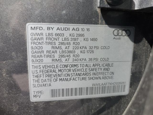 2017 AUDI Q7 PREMIUM - WA1LAAF7XHD035051