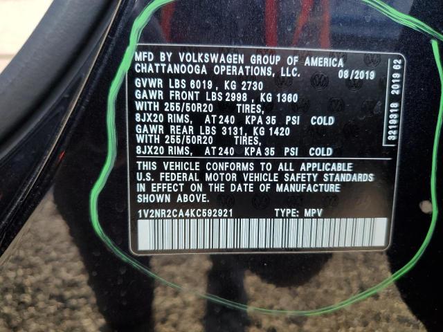 2019 VOLKSWAGEN ATLAS SEL - 1V2NR2CA4KC592921