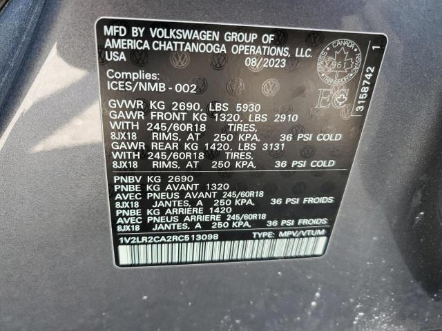 2024 VOLKSWAGEN ATLAS SE - 1V2LR2CA2RC513098