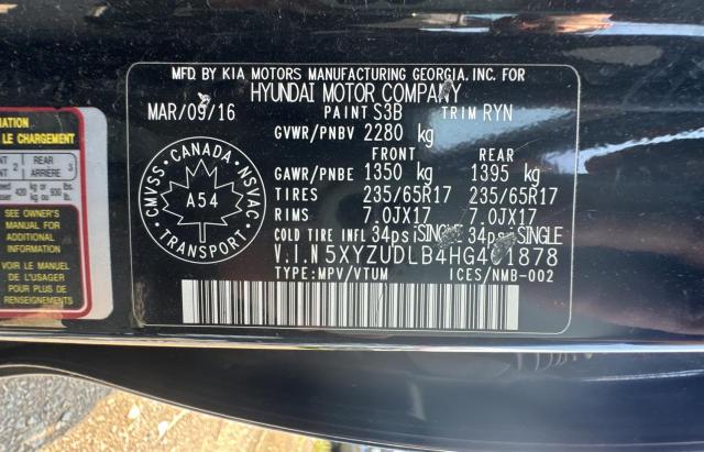 2017 HYUNDAI SANTA FE S - 5XYZUDLB4HG401878