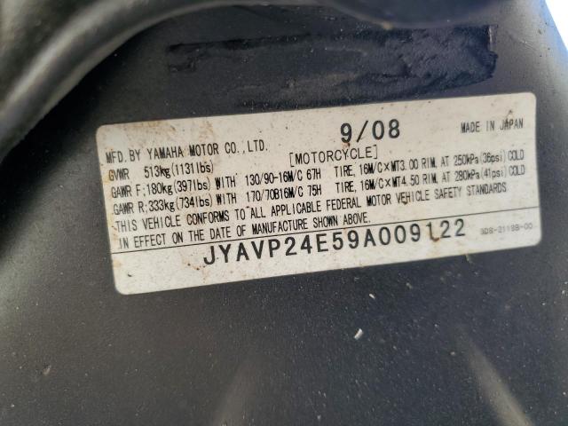 2009 YAMAHA XVS1300 A JYAVP24E59A009122