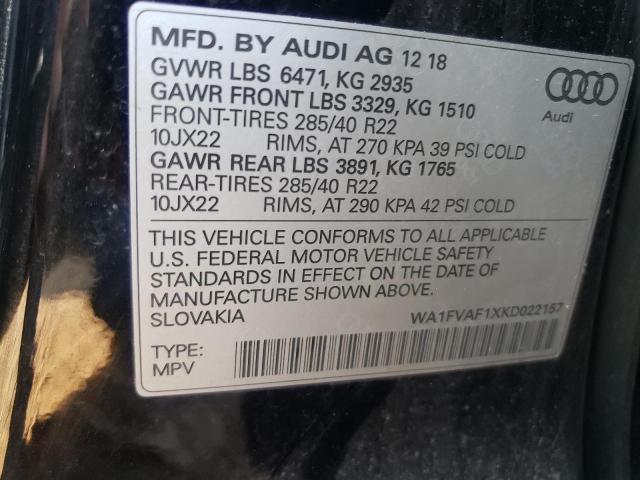 2019 AUDI Q8 PRESTIG - WA1FVAF1XKD022157