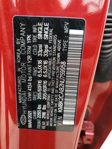 2022 HYUNDAI KONA SEL - KM8K2CAB2NU759958