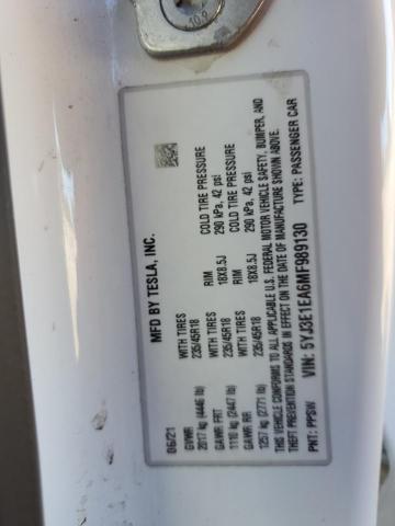 2021 TESLA MODEL 3 - 5YJ3E1EA6MF989130