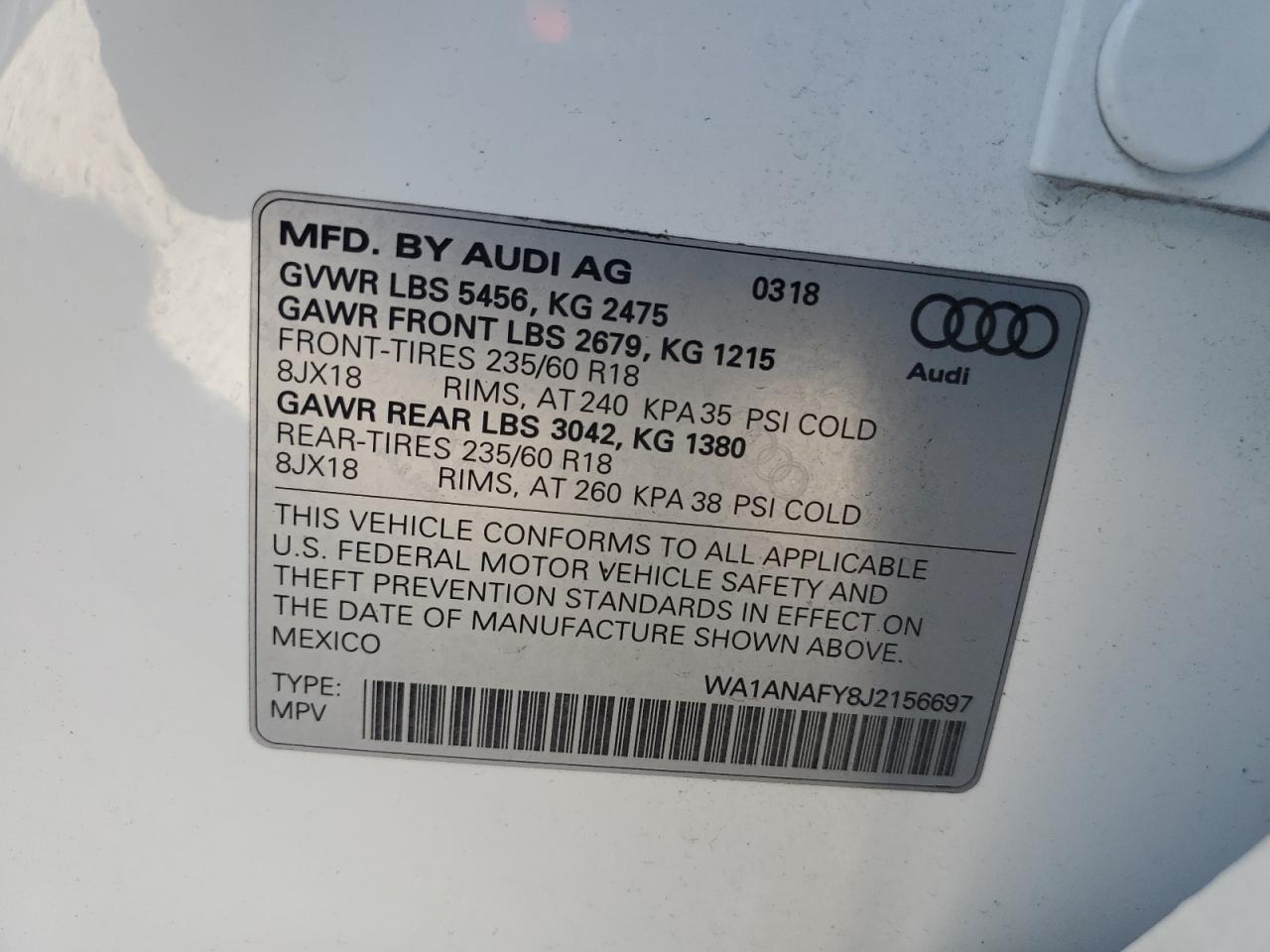 2018 Audi Q5, PREMIUM