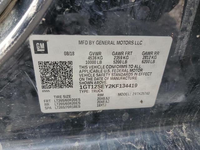 2019 GMC SIERRA K25 - 1GT12SEY2KF134419