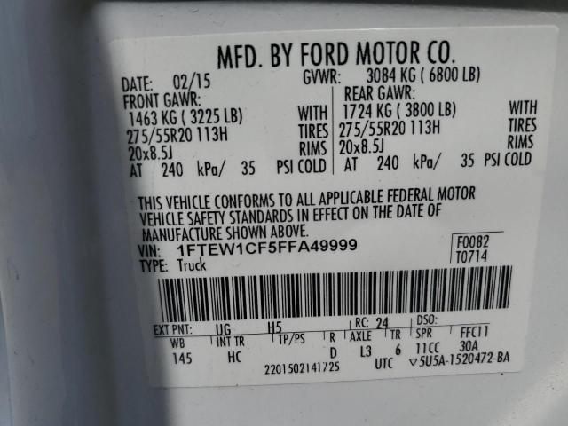 2015 FORD F150 SUPER - 1FTEW1CF5FFA49999