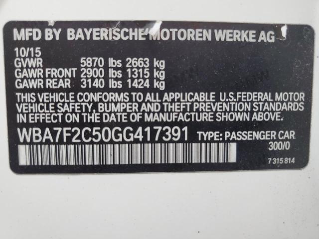 VIN WBA7F2C50GG417391 2016 BMW 7 Series, 750 XI no.12