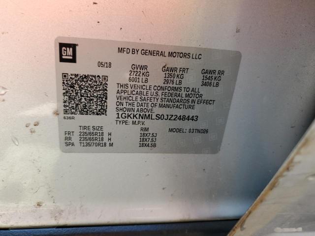 2018 GMC ACADIA SLT - 1GKKNMLS0JZ248443