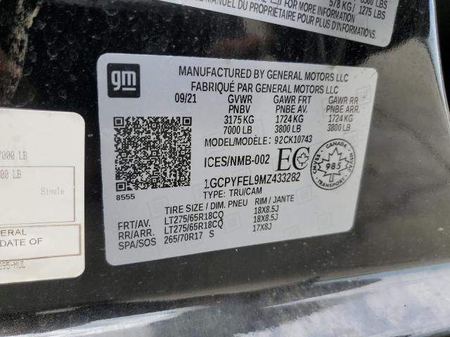 2021 CHEVROLET SILVERADO - 1GCPYFEL9MZ433282
