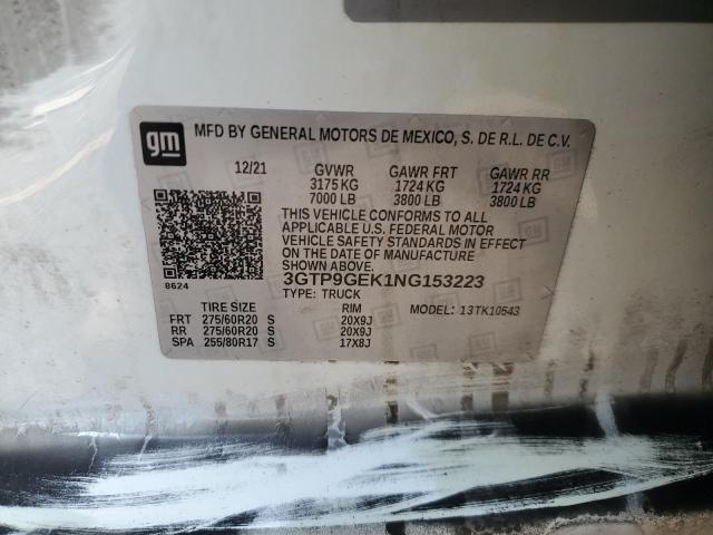 2022 GMC SIERRA LIM - 3GTP9GEK1NG153223