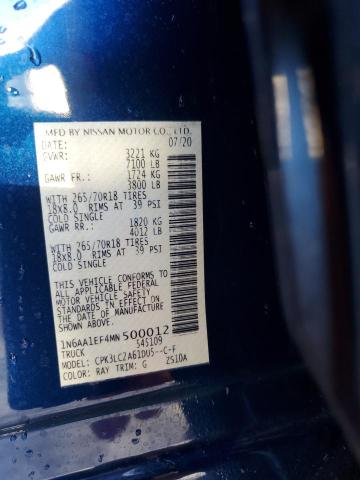 2021 NISSAN TITAN SV - 1N6AA1EF4MN500012