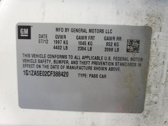 2012 CHEVROLET MALIBU LS 1G1ZA5E02CF388420  67115674