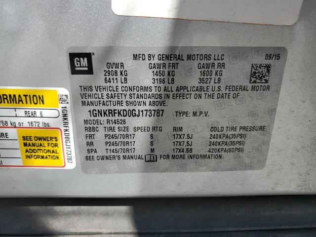 2016 CHEVROLET TRAVERSE L - 1GNKRFKD0GJ173787