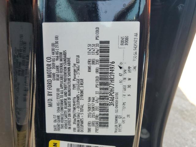 VIN 3FA6P0H77HR394976 2017 FORD FUSION no.12