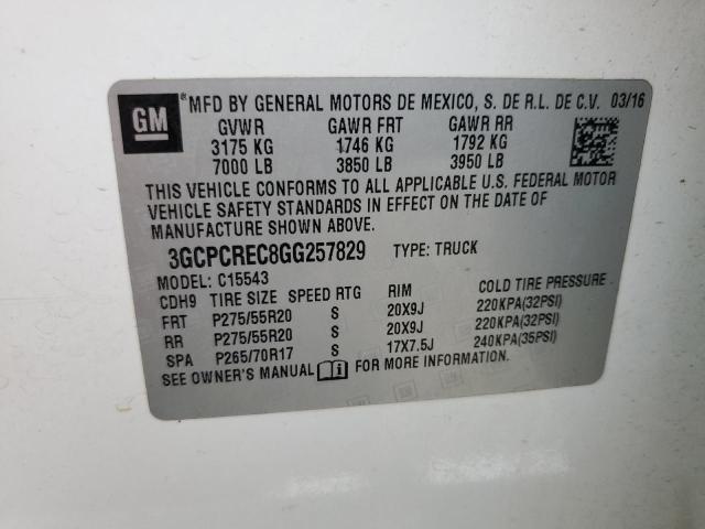 2016 CHEVROLET SILVERADO - 3GCPCREC8GG257829
