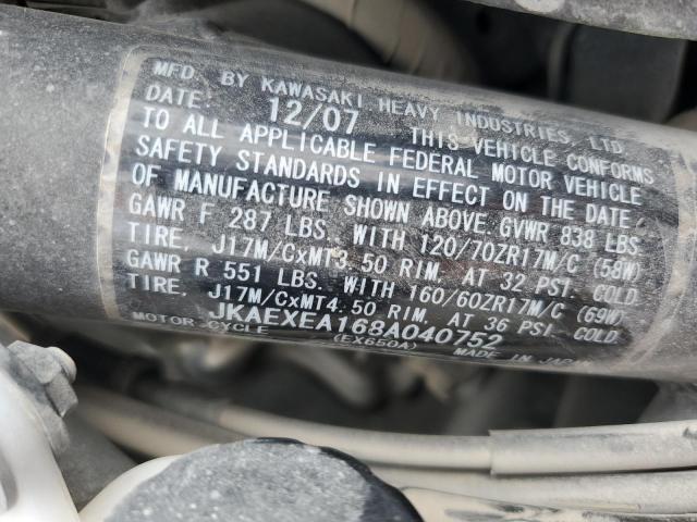 2008 KAWASAKI EX650 A - JKAEXEA168A040752