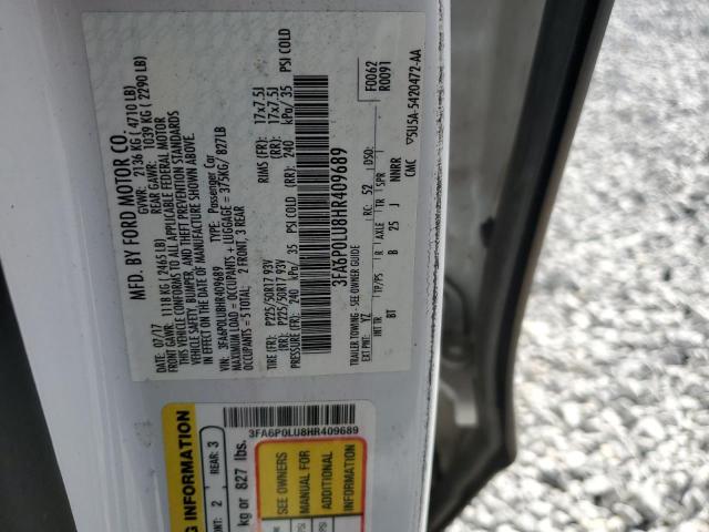 2017 FORD FUSION SE - 3FA6P0LU8HR409689
