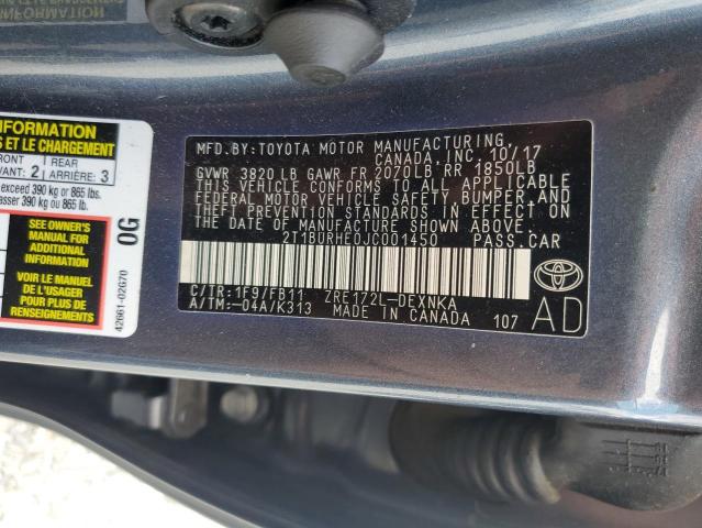 2018 TOYOTA COROLLA L - 2T1BURHE0JC001450