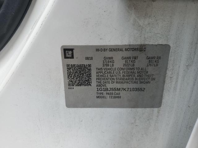 1G1BJ5SM7K7103552 2019 CHEVROLET CRUZE