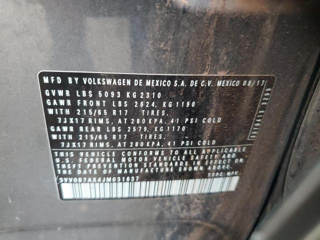 2018 VOLKSWAGEN TIGUAN S - 3VV0B7AX4JM031637