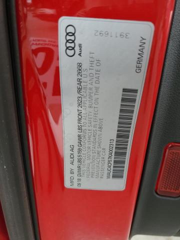 2019 AUDI S5 PRESTIG WAUC4CF57KA002313
