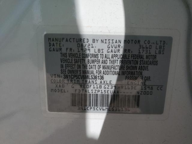 2021 NISSAN KICKS SV - 3N1CP5CV6ML536136