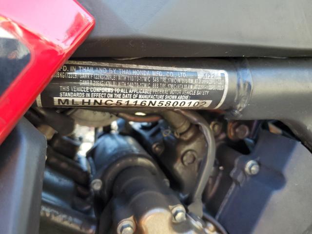 2022 HONDA CBR300 R MLHNC5116N5800102