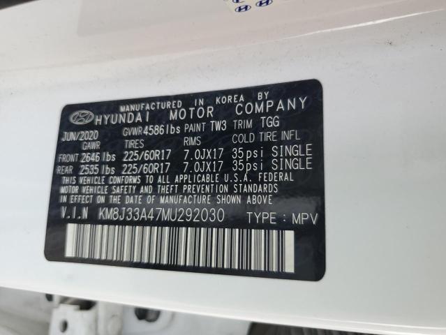 2021 HYUNDAI TUCSON KM8J33A47MU292030