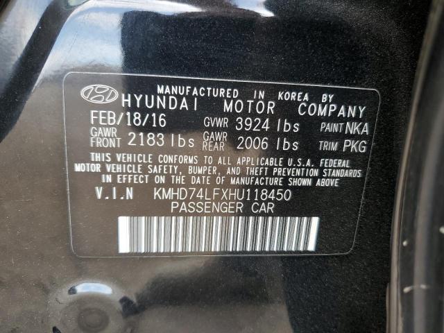 2017 HYUNDAI ELANTRA SE - KMHD74LFXHU118450