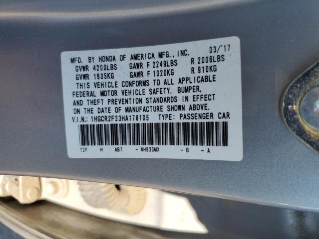 2017 HONDA ACCORD LX 1HGCR2F33HA178105  68130254