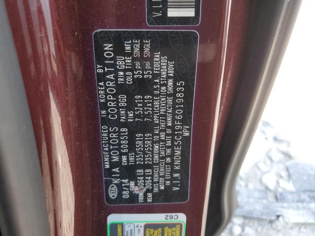 2015 KIA SEDONA - KNDME5C19F6019835