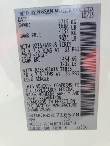 2015 NISSAN PATHFINDER - 5N1AR2MNXFC716578