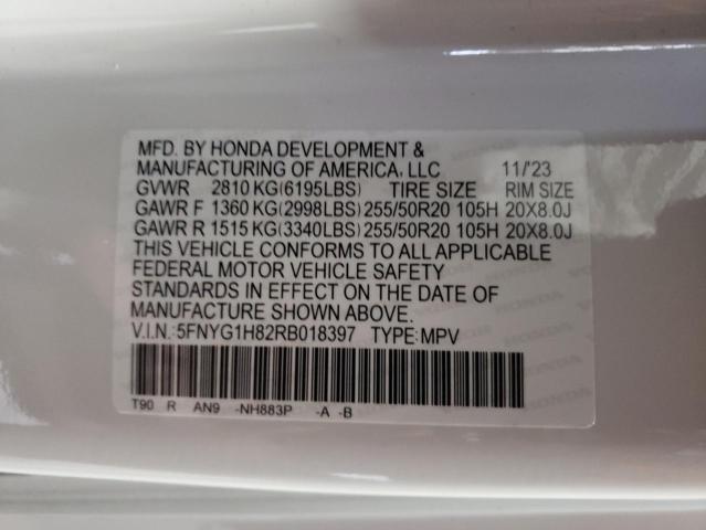 VIN 5FNYG1H82RB018397 2024 Honda Pilot, Elite no.14