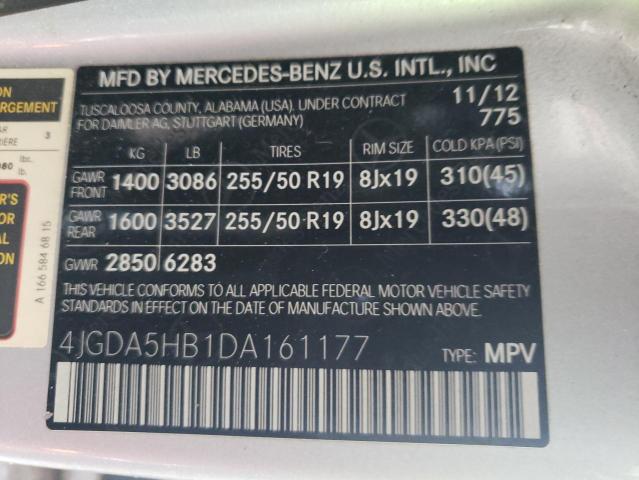 VIN 4JGDA5HB1DA161177 2013 Mercedes-Benz ML-Class, ... no.13