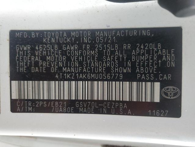 2021 TOYOTA CAMRY TRD 4T1KZ1AK6MU056779  68088124