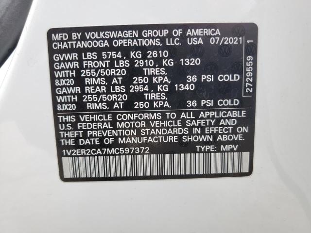2021 VOLKSWAGEN ATLAS SEL - 1V2ER2CA7MC597372