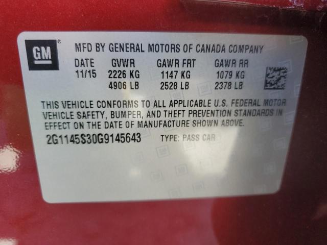 2016 CHEVROLET IMPALA LTZ - 2G1145S30G9145643