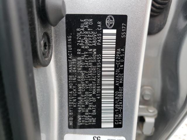 VIN 4T1B61HK4KU785455 2019 Toyota Camry, Xse no.12