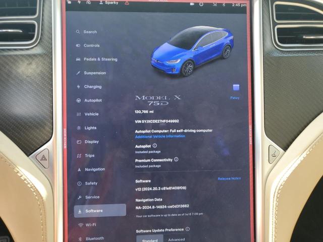 VIN 5YJXCDE27HF049992 2017 Tesla MODEL X no.9