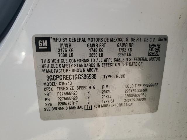 2016 CHEVROLET SILVERADO - 3GCPCREC1GG336985