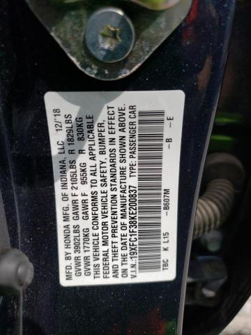 2019 HONDA CIVIC EX - 19XFC1F38KE200837