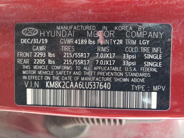 2020 HYUNDAI KONA SEL - KM8K2CAA6LU537640
