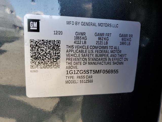 2021 CHEVROLET MALIBU RS - 1G1ZG5ST5MF056955