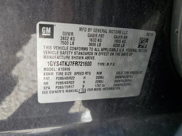 VIN 1GYS4TKJ7FR721600 2015 CADILLAC ESCALADE no.14