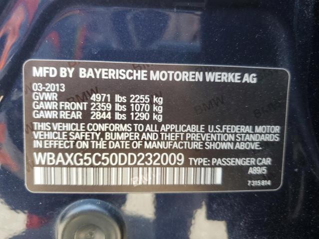 VIN WBAXG5C50DD232009 2013 BMW 5 Series, I no.12