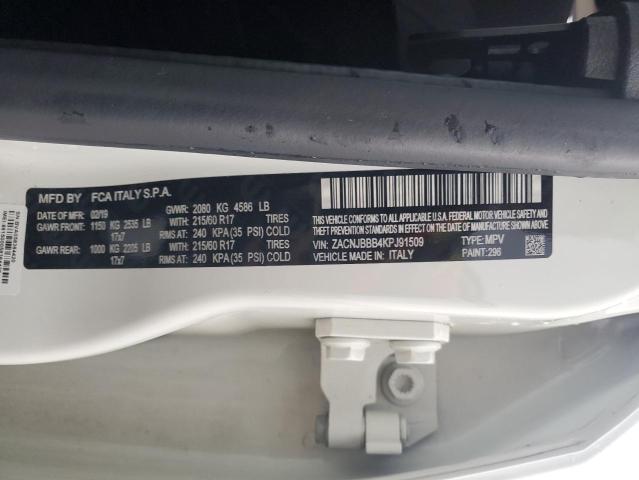 2019 JEEP RENEGADE ZACNJBBB4KPJ91509